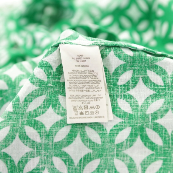 NWOT Boden Kelsey Linen Tunic Green Geometric 3/4 Sleeve Dress Womens 10P/14P MP - Picture 8 of 9